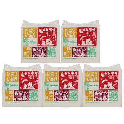 Freshee 50 Pulls 2 Ply Luncheon Napkin Pack Of 5 Tissue Paper, Hygience And Fresh Tissue Made With 100% Virgin Fibre, Skin Friendly Disposable Tissue