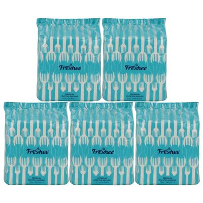 Freshee Serviette 1 Ply Tissue Paper Napkin - 100 Pulls Pacl of 5, Skin & Eco-Friendly Water dissolvable Disposable Tissue