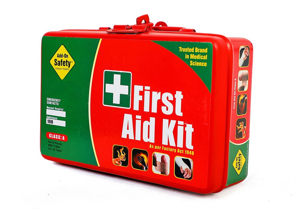Add-on Safety Industrial First Aid Kit Class-A with Metal Box (As Per Factory Act 1948)