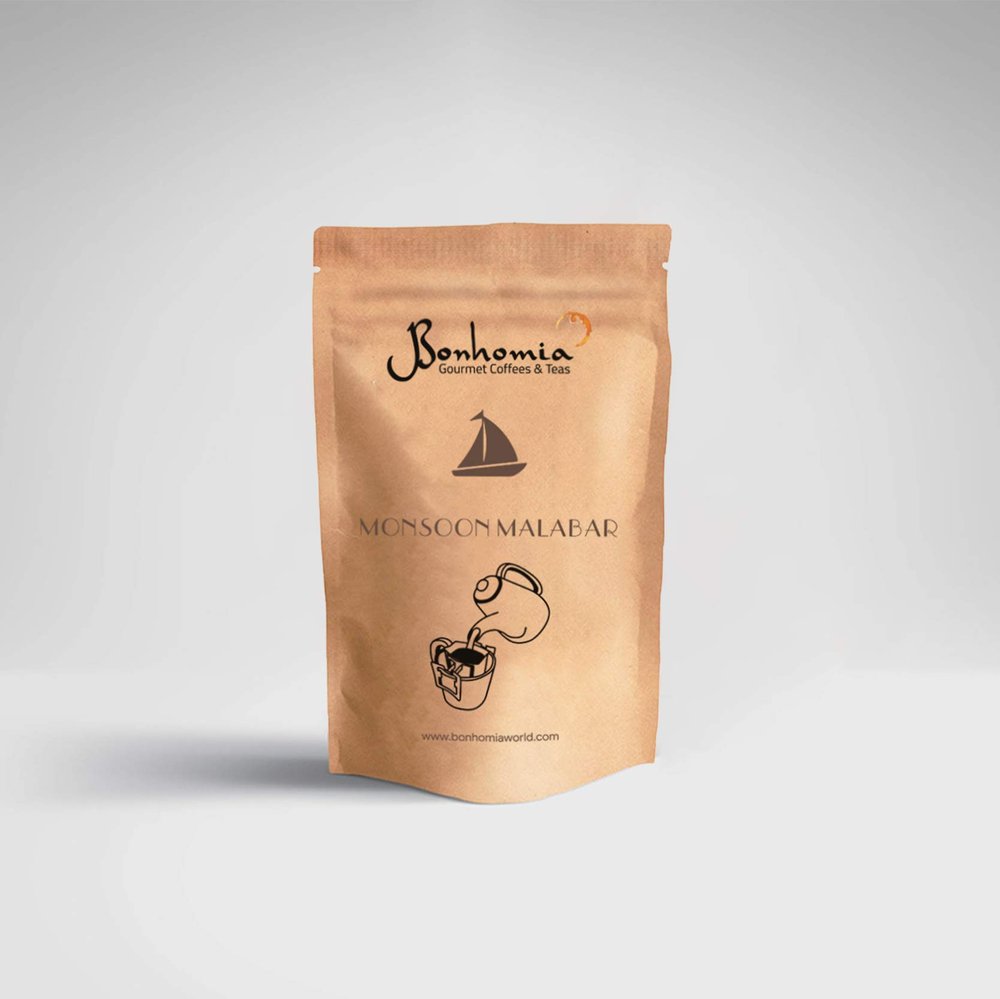 Bonhomia Speciality Coffee Monsoon Malabar Coffee Drip Bag - Buttery, Spicy, Chocolaty (Pack of 10)