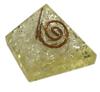 Aatm Clear Crystal Pyramid with Copper  Handmade Decorative Gemstone for Spiritual