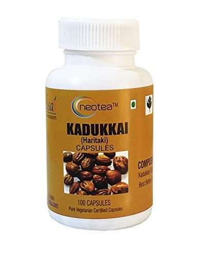Neotea Kadukkai | Haritaki Capsules | Natural Digestion Support & Immunity Booster | Relieves Constipation | Pure Harad Powder | No Additives or Preservatives | 500MG-100 Capsules