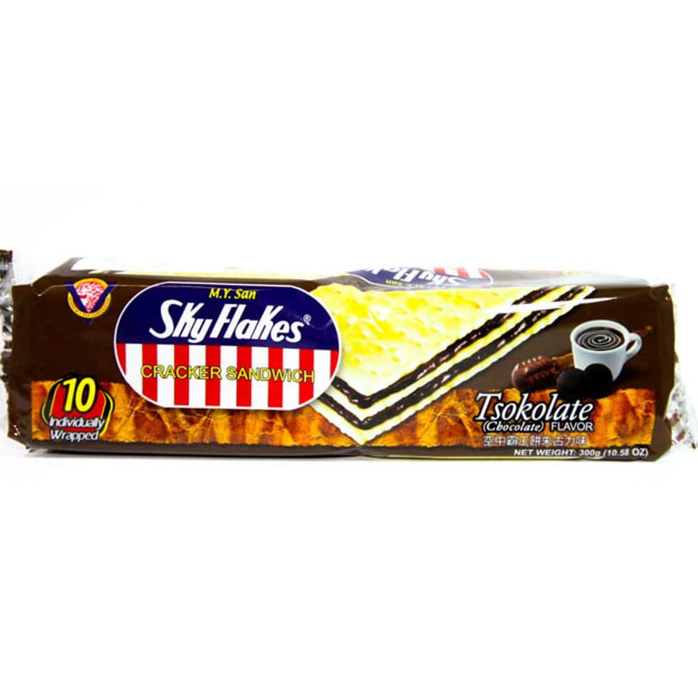 Skyflakes M.Y. San SkyFlakes Cracker Sandwich, Condensada (Sweet Milk) 10.58oz (300g), 3 Pack.