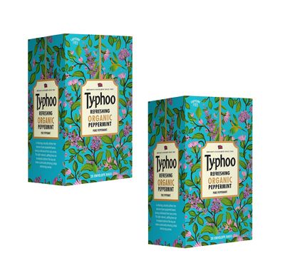 Typhoo Refreshing Organic Peppermint Tea with Pure Peppermint (Pack of 2)