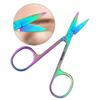 AKOAK 2 Pieces Rainbow Stainless Steel Slant Tip Eyebrow Tweezer and Eyebrow Scissor Facial Hair Removal Makeup Tool view 2