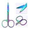 AKOAK 2 Pieces Rainbow Stainless Steel Slant Tip Eyebrow Tweezer and Eyebrow Scissor Facial Hair Removal Makeup Tool view 4