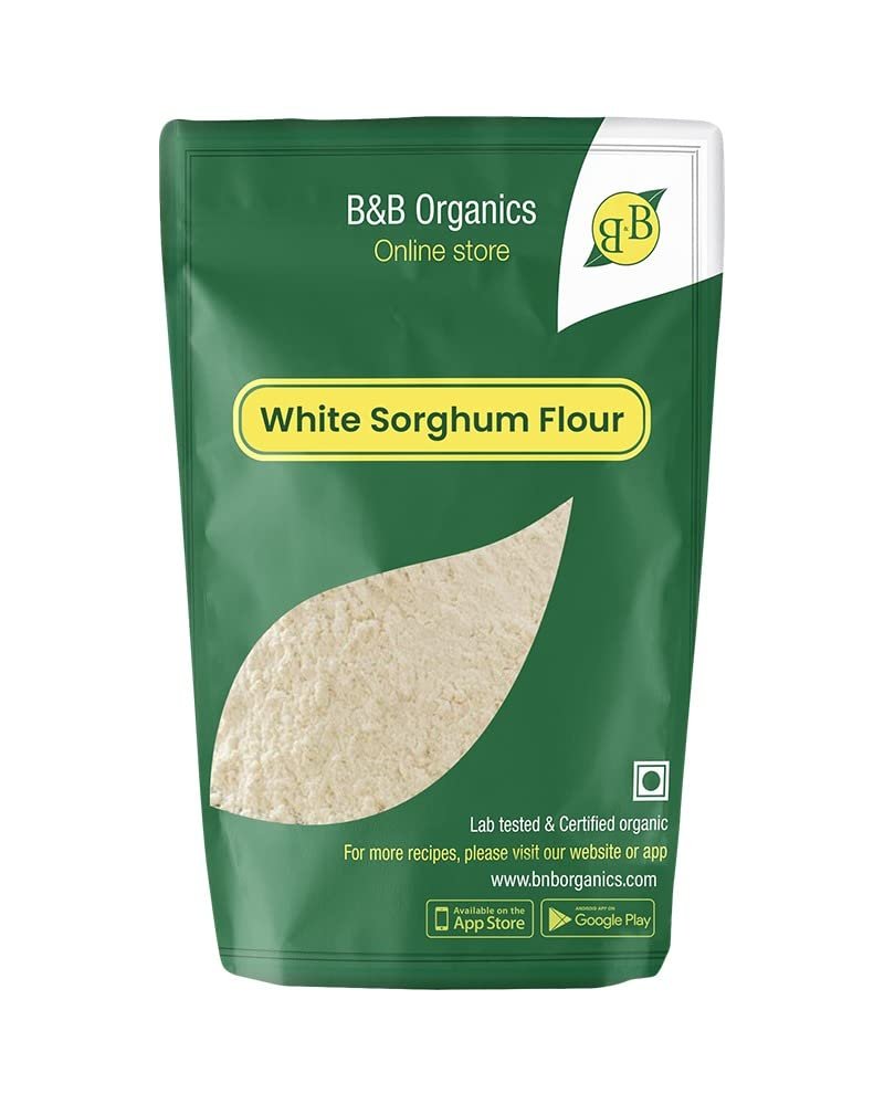 B&B Organics White Sorghum Flour (1 kg)/ Traditional Millet Flour/Vellai Cholam Maavu