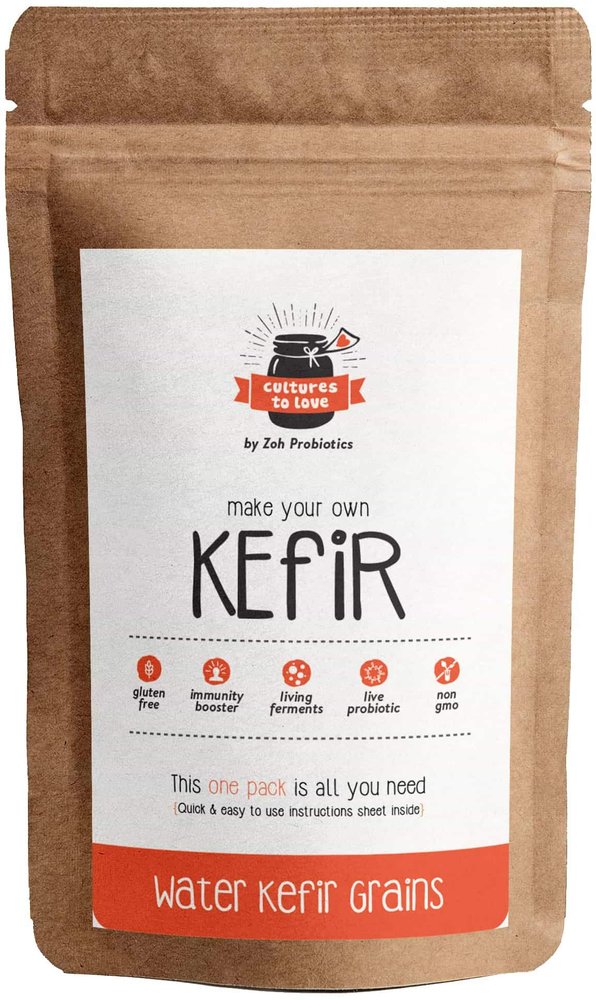 Zoh Probiotics' Kefir Cultures To Love Live Water Kefir Grains | 25 G Of Heirloom Culture | Make Batch After Batch | Make Delicious, Vegan, Fizzy And Probiotic Rich Beverages, Live Grains