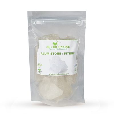 Shudh Online Fitkiri, Fitkari, Fitakri, Alum stone (100) - Water purification, Vastu, Shaving, Skin, Teeth, Plants