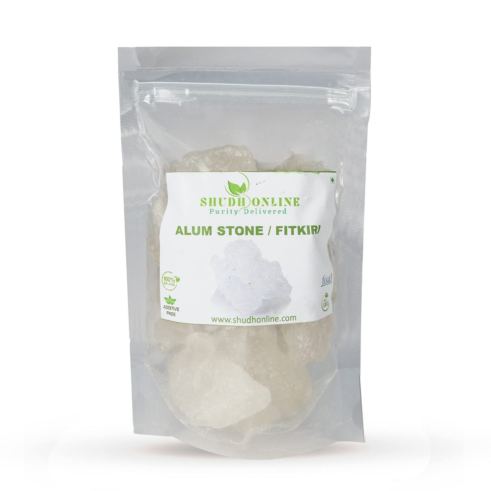 Shudh Online Fitkiri, Fitkari, Fitakri, Alum stone (100) - Water purification, Vastu, Shaving, Skin, Teeth, Plants