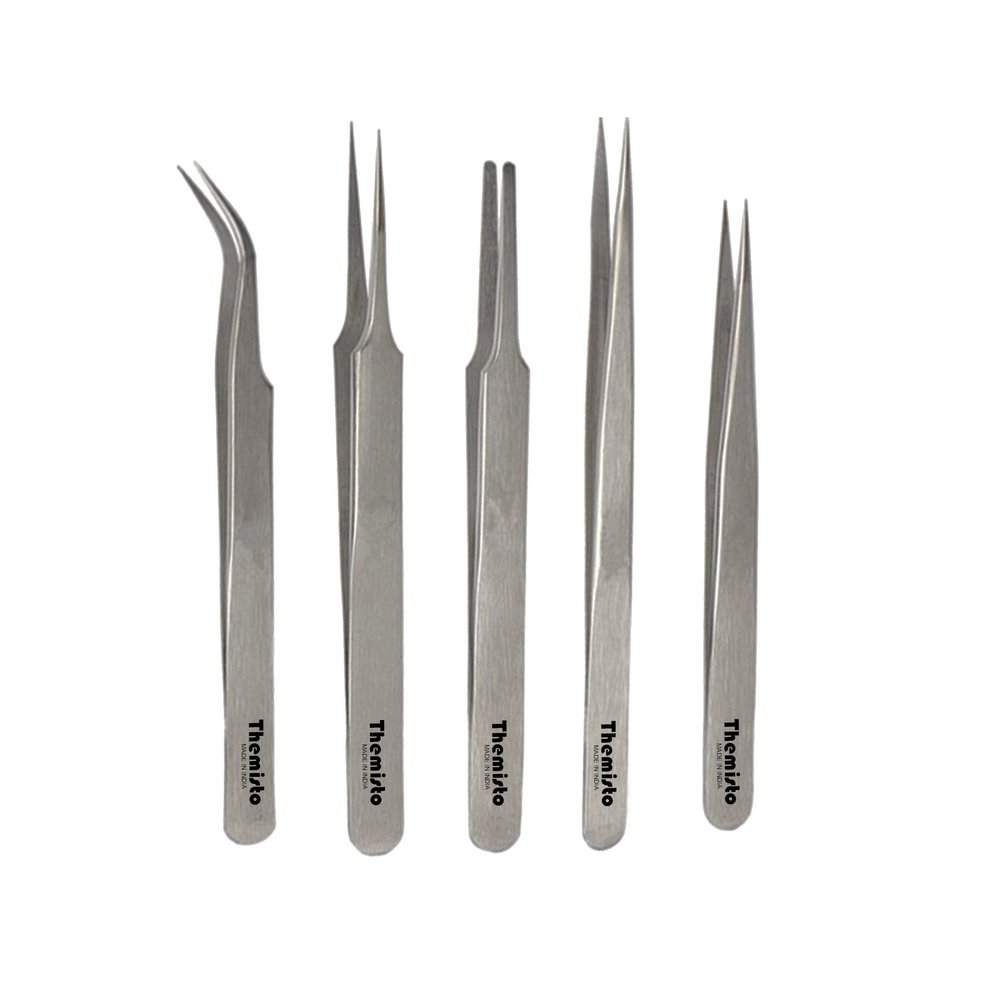 THEMISTO - built with passion 5 in 1 Satinless Steel Tweezer Set (Stainless Steel)