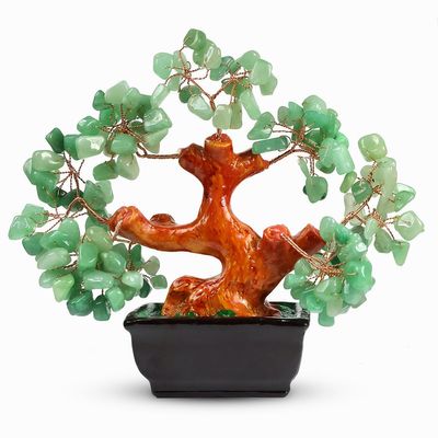 Reiki Crystal Products Natural Green Jade Aventurine Crystal Stone Tree for Money