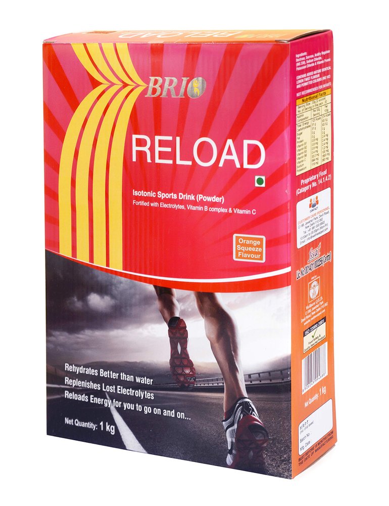 Brio Reload Isotonic Instant Drink Powder | Fortified With Electrolytes, Vitamin B Complex And Vitamin C Pack Of 1 Kg (Orange Squeeze)