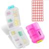 Yeeho Pill Case (2 Pack) - Portable Small Supplements Tablet Container Box with 10 Compartments - Medicine Capsule Vitamin Organizer Dispenser Holder Storage for Travel Trip Pocket Purse(Pink+White) view 1