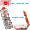 Yeeho Pill Case (2 Pack) - Portable Small Supplements Tablet Container Box with 10 Compartments - Medicine Capsule Vitamin Organizer Dispenser Holder Storage for Travel Trip Pocket Purse(Pink+White) view 2