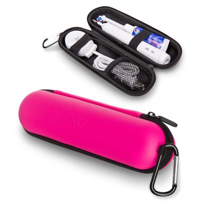 Wilken Electric Toothbrush Case | Universal Travel Case | Compatible with Oral B Pro, Phillips Sonicare and More | (Pink)