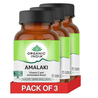 ORGANIC INDIA Amalaki 60 Veg Capsules (Pack of 3)