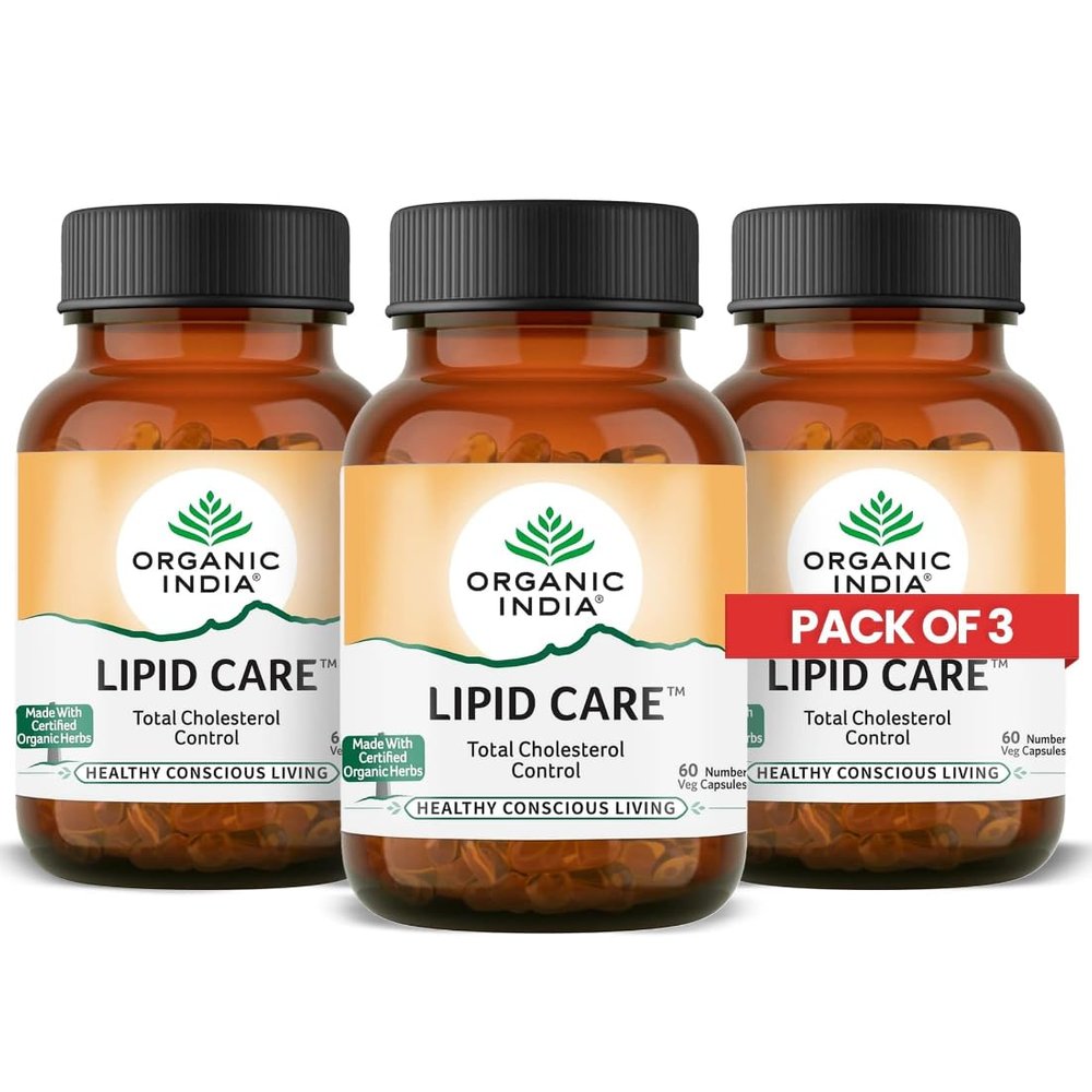 Organic India Lipid Care 60 Capsules Bottle- (Pack Of 3)
