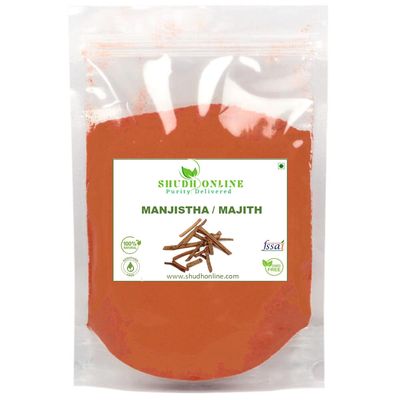 Shudh Online Manjistha Powder, Majith Organic Root Powder (100 Grams), Indian Madder (Eating, Skin whitening, Face, Hair), Manjishtha, Manjishta, Manjishta, Manjista