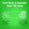 Beco Reusable Kitchen Towel Roll-2000 Times Washable|Soft & Highly Absorbent|Better Alternative to Dishcloth, Kitchen Tissue Paper Roll/Paper Towel|Eco Bamboo Wipes for Home Cleaning|20 Sheets view 3