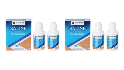 Pro Saline Max by Silver Line Saline Solution for Scleral, RGP & Contact Lenses | Multi-Purpose Sterile Rinse & Cleaner | 60ml 2 Bottles