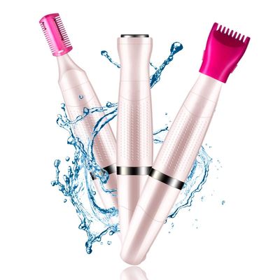 Painless Women's Bikini Trimmer 3in1 Painless Multi Grooming Kit Cordless Wet and Dry Shaver Electric Razor Women's Facial Hair Removal Bikini Trimmer Ladies Eyebrow Body Hair Removal