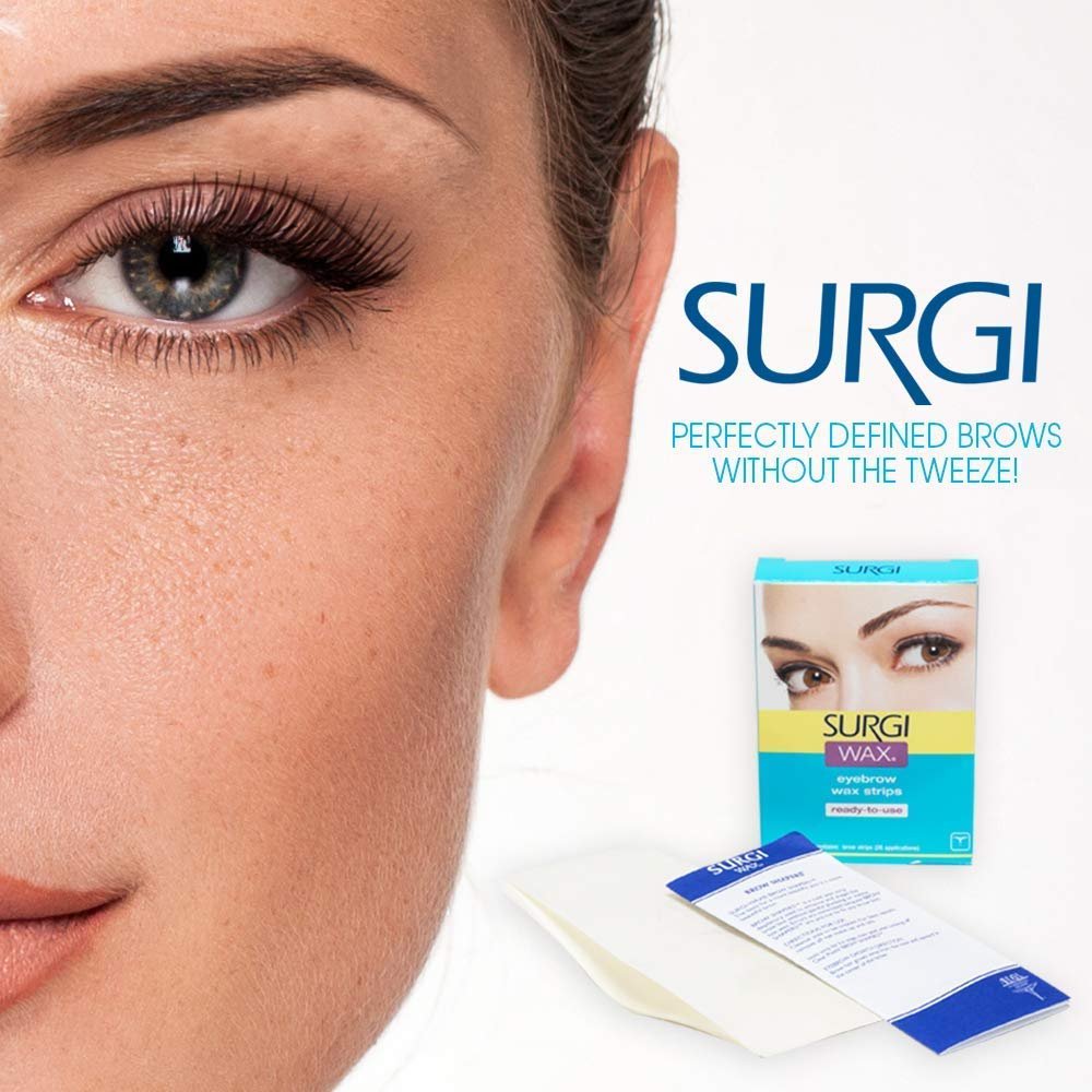 Surgi Wax Eyebrow Ready To Use Wax Strips 28 Strips, 2 Pack