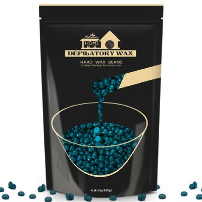 Lifestance Hard Wax Beans Hair Removal Kit, for Facial, Brazilian Bikini, Underarms, Back and Chest, Legs At Home Waxing (1.1Lb, Blue Refill)