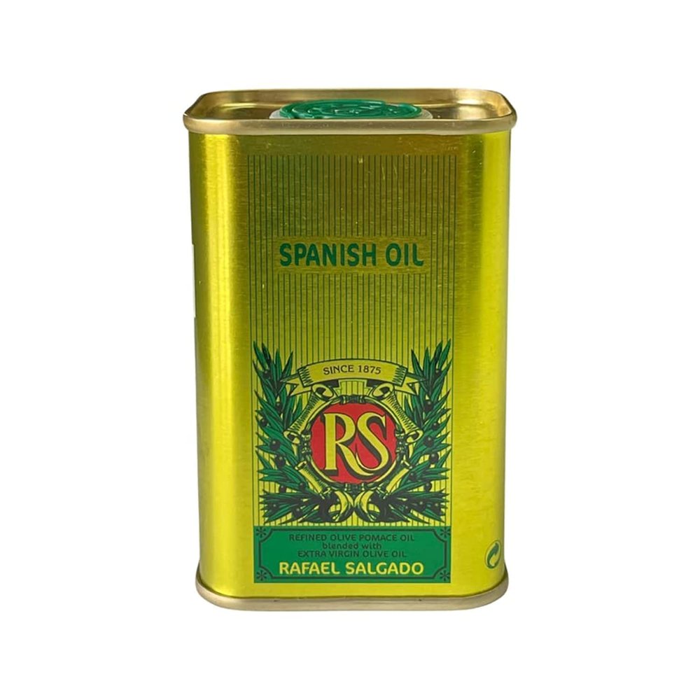 Rafael Salgado RS Olive Pomace Oil Blended with Extra Virgin Olive Oil | Good for Indian Cooking and Deep Frying | Made & Packed in Spain | Tin Pack - 175ml