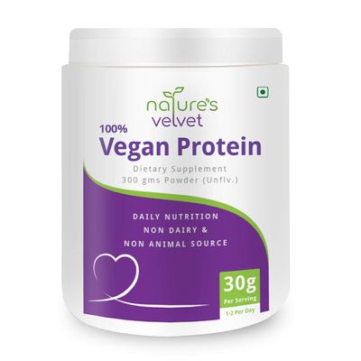 Nature's Velvet Vegan Protein,100% Vegan & Plant Based Protein, Rich in BCAAs, 300gms - Pack of 1