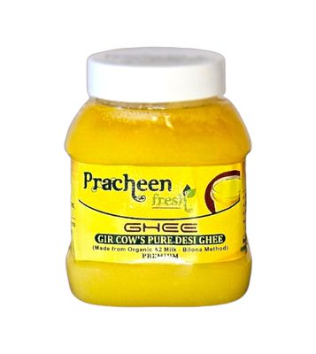 Pracheen Fresh Gir Cow's Pure Desi Ghee 250ml (A2 milk using bilona vedic Method,) (226g) Pet Bottle