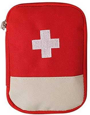 Dayalu First Aid Kit Bag | Medicine Storage Box | Multi-Utility Medicine Pouch | Portable & Spacious Emergency Kit Organizer with Mesh Pouch & Elastic Loops | Perfect for Travel, Camping, Home (Red)