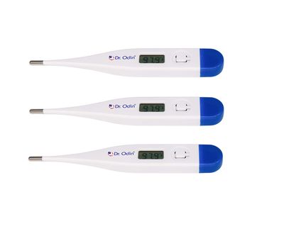 Dr. Odin DMT 101 Digital Thermometer With Quick Measurement of Oral & Underarm Temperature in Celsius & Fahrenheit | 20 Seconds Fast Reading for Kids & Adults | Professional & Personal Use (Pack of 3)