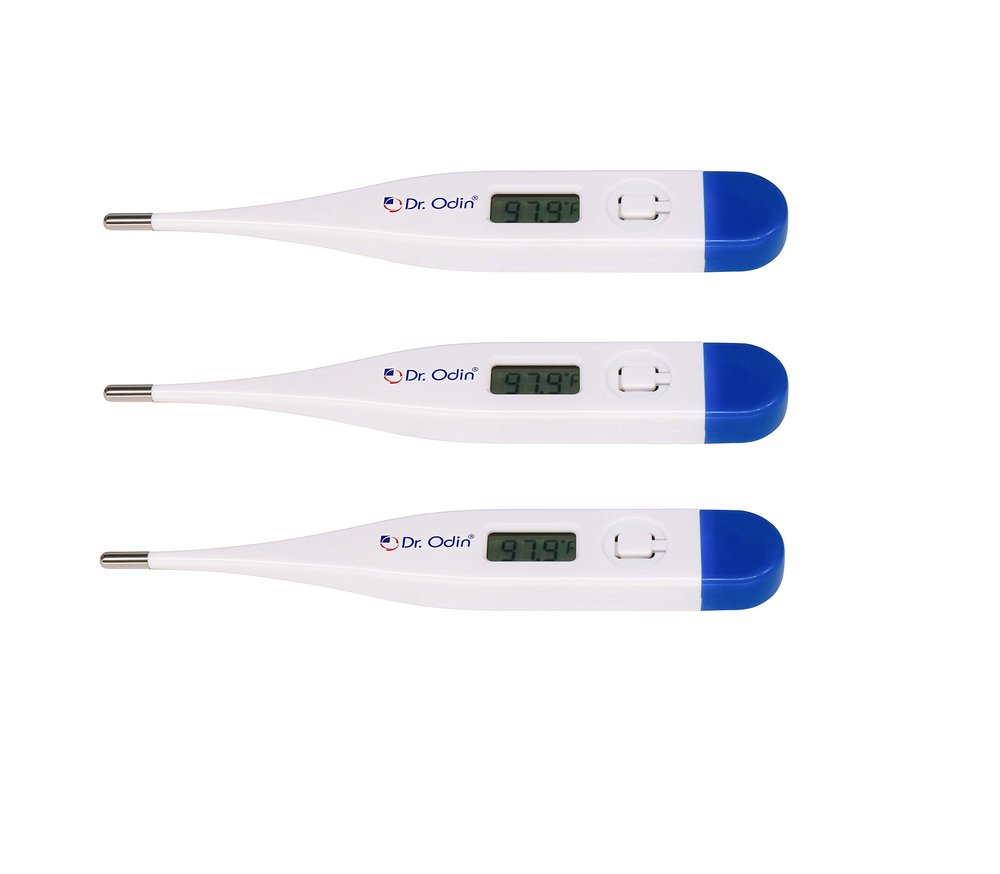 Dr. Odin DMT 101 Digital Thermometer With Quick Measurement of Oral & Underarm Temperature in Celsius & Fahrenheit | 20 Seconds Fast Reading for Kids & Adults | Professional & Personal Use (Pack of 3)