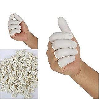 AAbha Latex Fingertips Protective Small Rubber Gloves/Finger Cots (100 Piece)