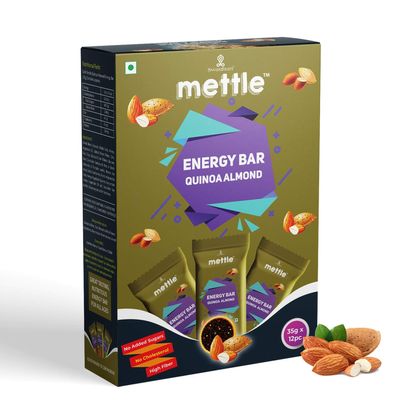 Mettle Quinoa Almond Energy Bars Pack of 12 (35 gm x 12) Energy Bars (420 g, Quinoa Almond)