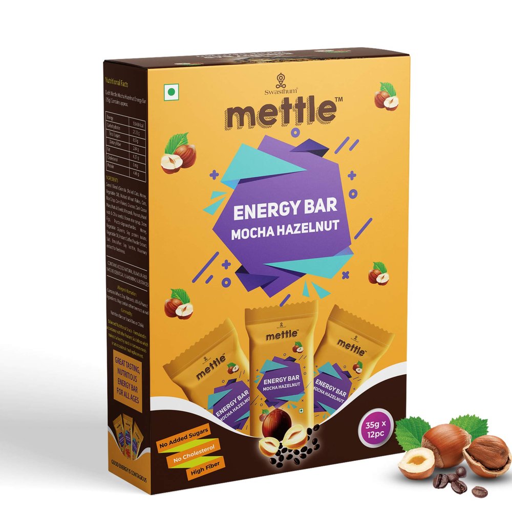 Mettle Mocha Hazelnut with White Chocolate Pack of 12 (35 gm x 12) Energy Bars (420 g, Mocha Hazelnut)