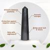 Jet Black Tourmaline Obelisk Set Of 2 Gemstone Jumbo 6 Facet Aura Rock Free 40 Pages Jet International Crystal Therapy IMAGE IS JUST A REFERENCE. view 2