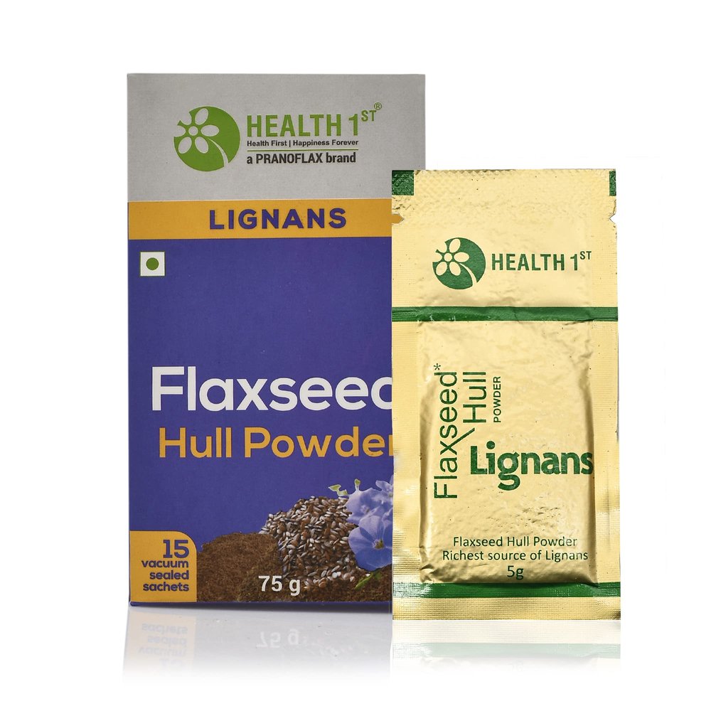 HEALTH 1st Flaxseed Hull Powder Lignans, 75 Grams, Vaccum Sealed 15 Sachets