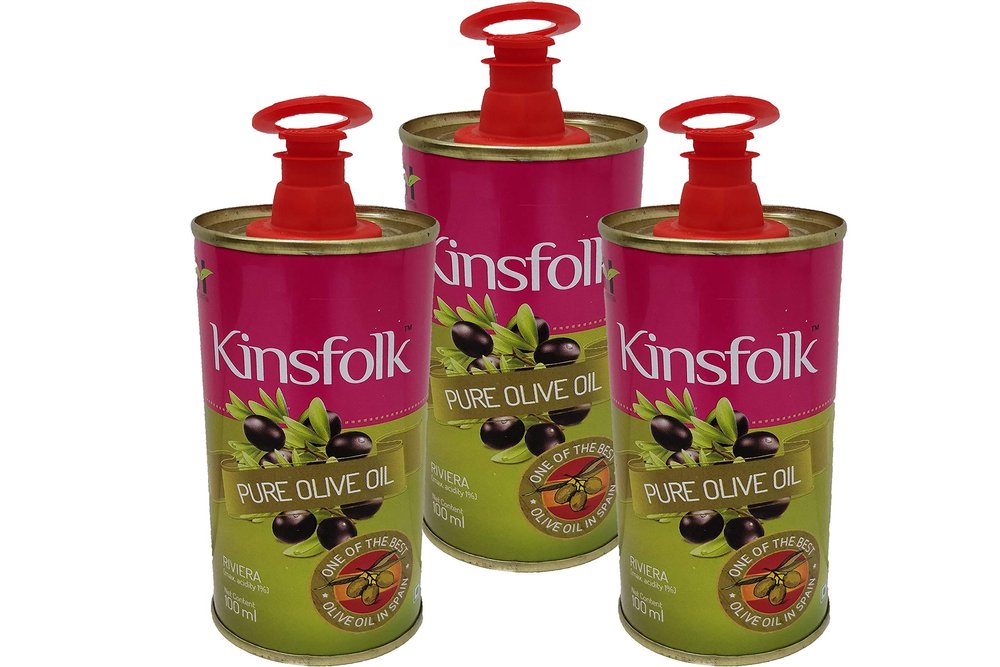 Kinsfolk Pure ((Imported from Spain)) Olive Oil Tin - 100 ml ((Pack of 3))