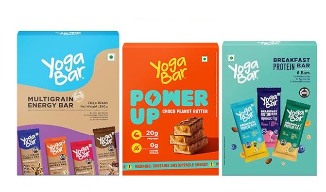 Yogabar Variety Combo Pack, 21 Bars | Power Up 20g Protein Bar x 5 | Breakfast Bars x 6 | Energy Bars x 10 | Ideal for Pre & Post Workout, Protein Snack, Keto Diet, Daily Protein
