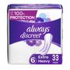 Always Discreet Incontinence Pads for Women and Postpartum Pads, Extra Heavy, 33 CT, up to 100% Bladder Leak Protection view 1