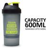 ALLIED SALES INDIA Train Insane SG -310 Gym Shaker 600 Ml with Protein Compartment view 4