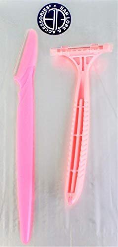 Ear Lobe & Accessories Easy To Carry Hair Remove1pc Body Razor+1 pcs Eye Brow Razor For Women (colour may Vary)