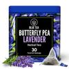 BLUE TEA - Butterfly Pea Flower Lavender 30 Tea Bags - Plant Based | CALMING TEA | Aparajita - Shankhpushpi | Caffeine Free - Detox Tea - Flower Based - Herbal Tea - Non-GMO | Premium Tin Pack view 1