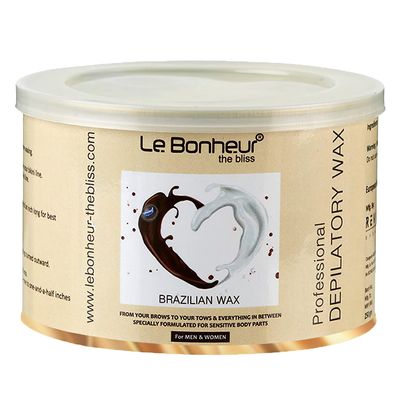 Le Bonheur Stripless Brazilian Liposoluble Wax | White Chocolate | For Face - Upper Lips - Arms - Legs - Bikini Line - Underarms and Full Body | Men & Women | 250gm