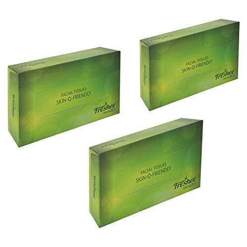 Freshee 100 Sheets 2 Ply Car Facial Tissue Paper Box Pack Of 3, Bacteria Resistant Extra Soft Hygienic Fresh Natural Skin Friendly Water Dissolvable Disposable Dry Tissue Made With 100% Virgin Fibre