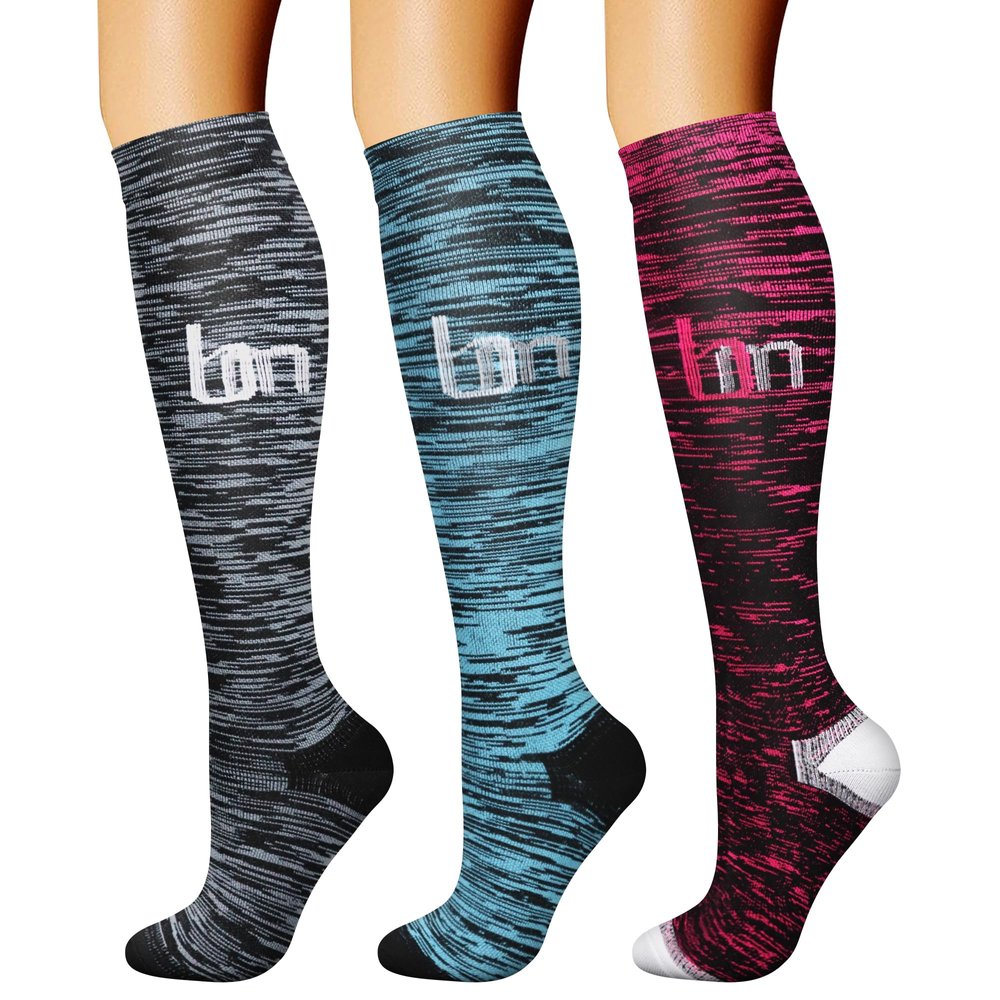 CHARMKING Compression Socks (3 Pairs) 15-20 mmHg is Best Athletic & Medical for Men & Women, Running, Flight, Travel, Nurses, Edema - Boost Performance, Blood Circulation & Recovery (S/M, Assorted 26)