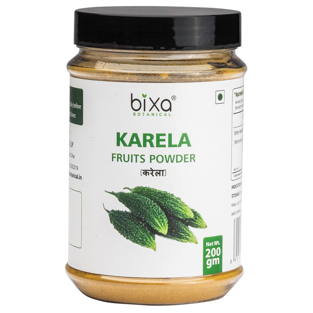 Bixa Botanical Karela Powder/Bitter Melon, Ayurvedic Herb For Blood Sugar Control & Improves Liver Function, Herbal Supplement For Skin And Stomach (7 Oz / 200g)
