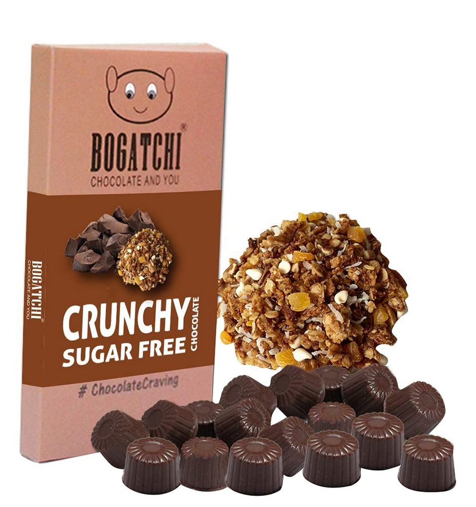 BOGATCHI Bites Sugar Free Healthy Chocolate with Crunchy, 17 Pcs